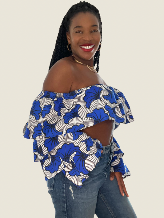 Crop top Frida bleu