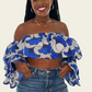 Crop top Frida bleu